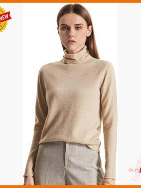 100% Cashmere Turtleneck Sweater Long Sleeve Pullover Women's Size